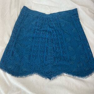 Hollister Teal Lace Mini Skirt